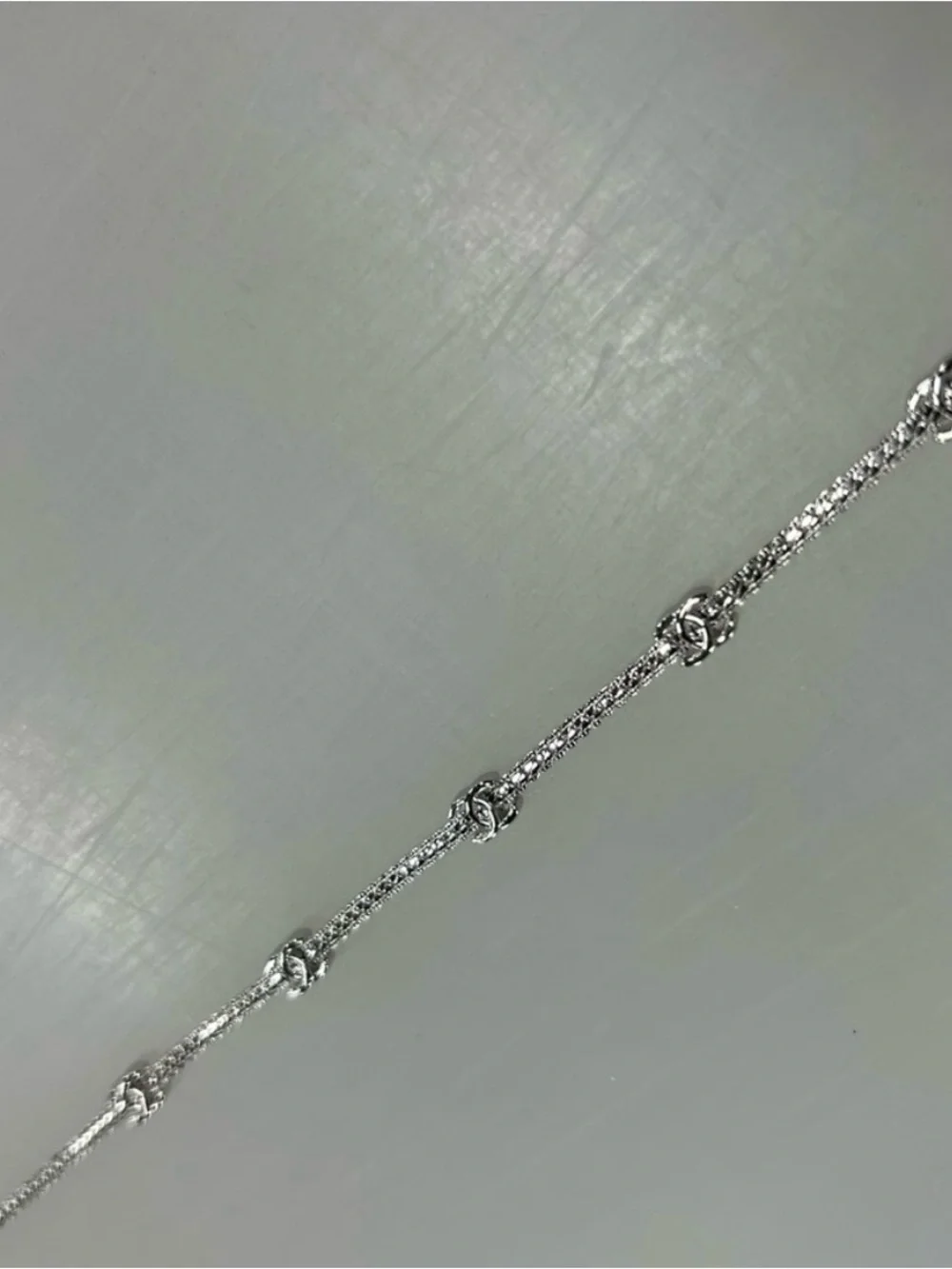 Silver Chanel CC Choker Necklace